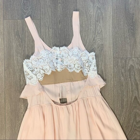 For Love and Lemons Sienna Mini Dress Keyhole Lace Dusty Rose Pink Size Small - Picture 14 of 16